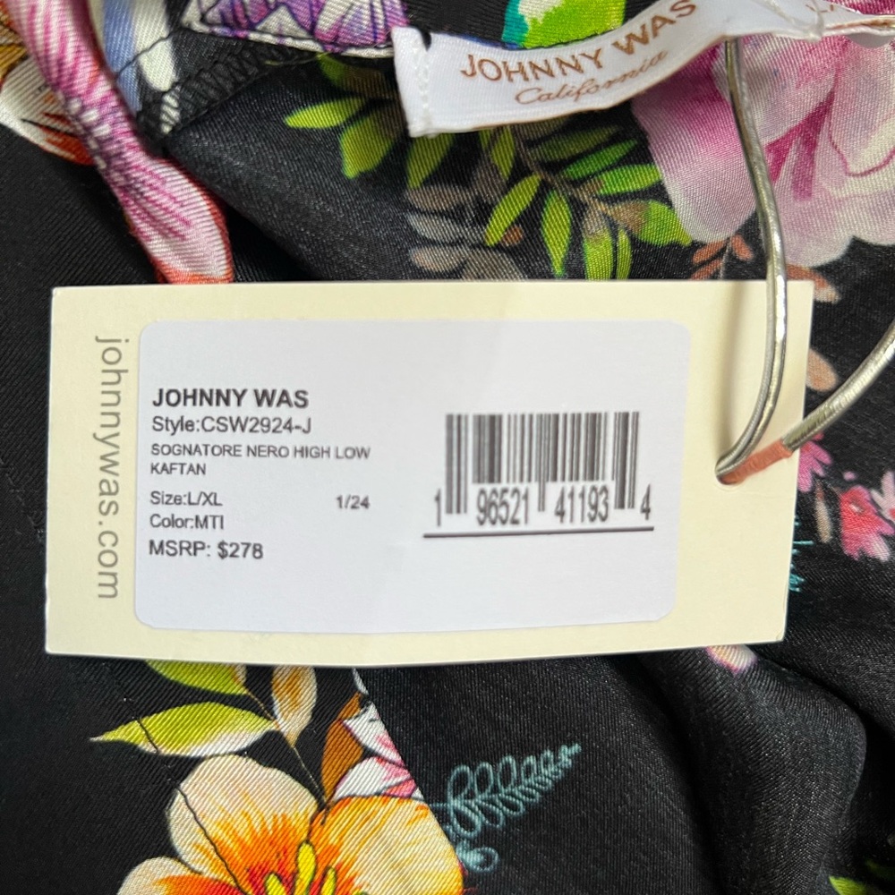 JOHNNY WAS Sognatore Nero Floral Hi Low Kaftan NWT - Picture 7 of 8